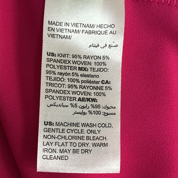 Chico’s pink v-neckline chiffon back high low hem 3/4 sleeve blouse - Picture 11 of 14